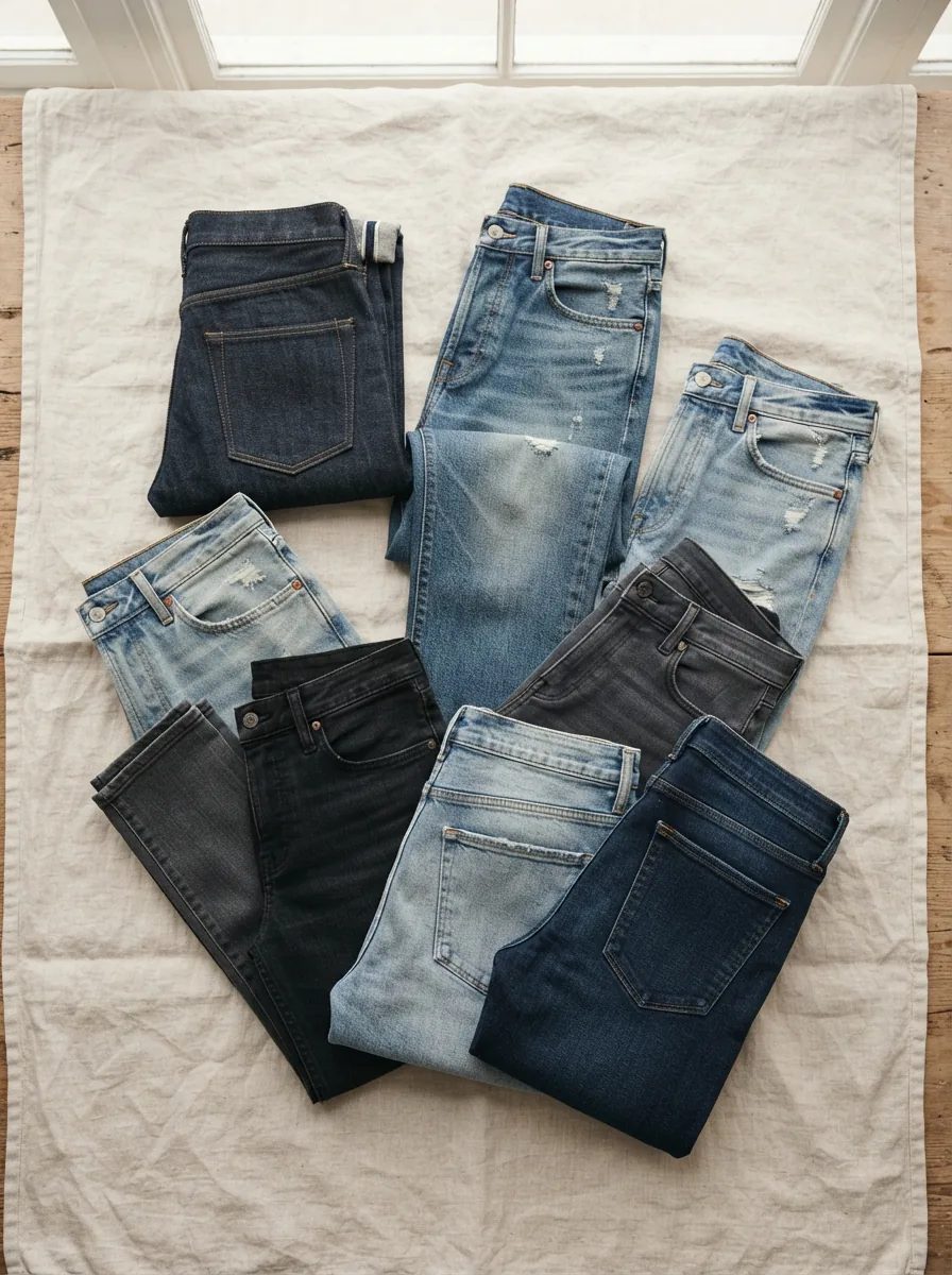 Assorted jeans in several washes